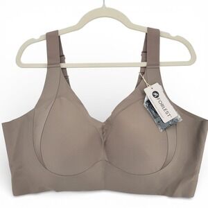 Forlest Hannah 2.0 Wireless Bra 5XL Plus Size Support Mocha New Seamless Comfort